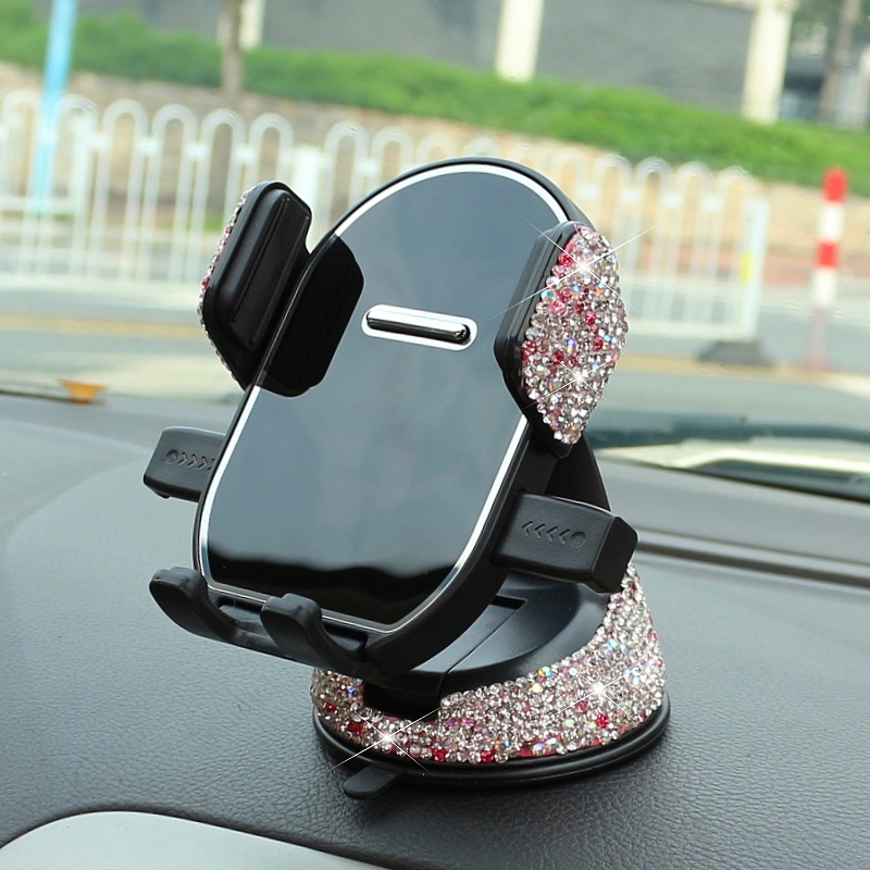 手机架车载吸盘式镶钻可折叠汽车内仪表台万能通用导航固定支架