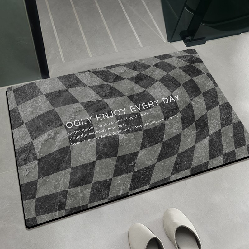 OGLY硅藻泥加厚软垫北欧风高端浴室地垫防滑吸水垫子厕所门口脚垫