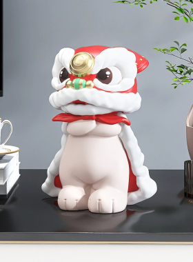 国潮醒狮桌面摆件酒柜装饰品轻奢大气客厅电视柜玄关生日乔迁礼物