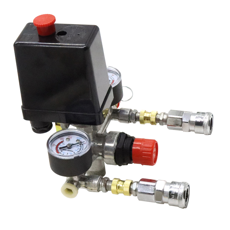 空压机配件打气泵压力开关控制器压力表安全阀泄气阀巴马支架总成