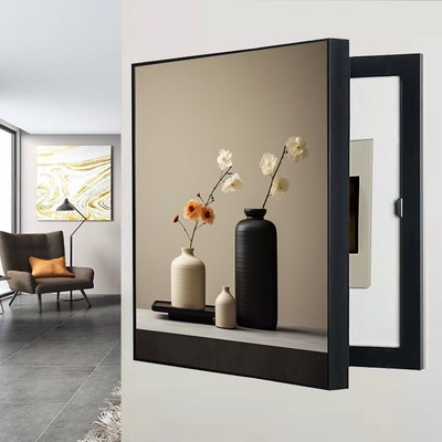 免打孔电表箱装饰画竖款竖版遮挡电闸盒空开箱强弱配电箱花卉挂画