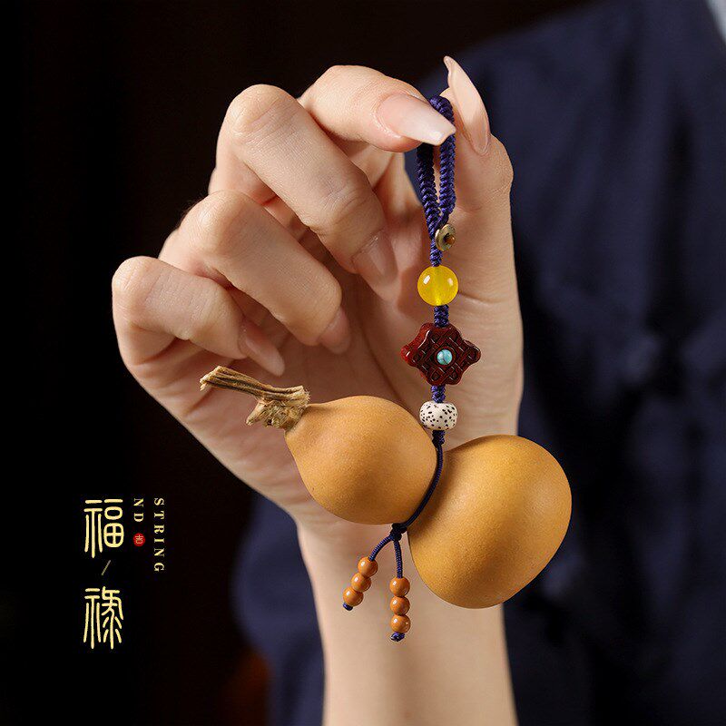 天然手捻手把件文玩葫芦流苏手机链钥匙扣挂件吊坠包包挂饰装饰品