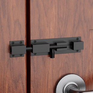 插销门栓免打孔卧室门锁卡扣搭扣明装 房间固定门拴防盗门内反锁扣