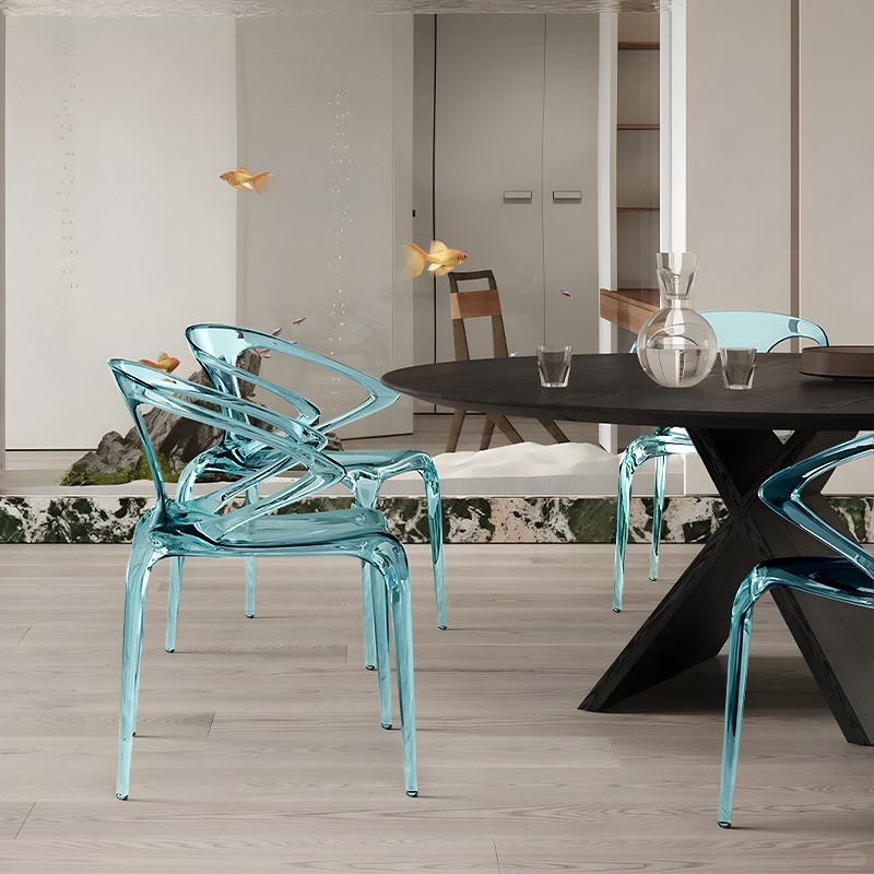 亚克力透明椅子家用餐椅北欧创意设计师AVA椅轻奢休闲水晶靠背椅