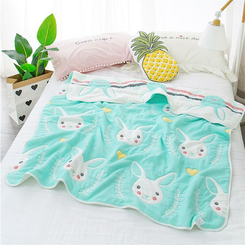 秋冬季婴儿毯子纯棉被子10层纱布盖被加厚儿童浴巾幼儿园毛巾被