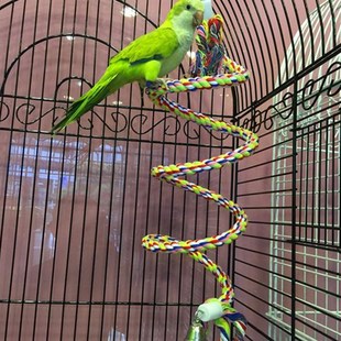 鹦鹉棉绳玩具 鸟攀爬绳索 棉绳秋千 站杆爬梯 旋转梯 啃咬玩具