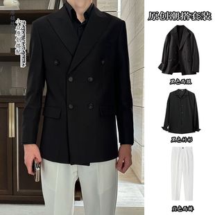 商务结婚礼服高端单西服套装 外套男士 小西装 英伦轻熟风高级感正装