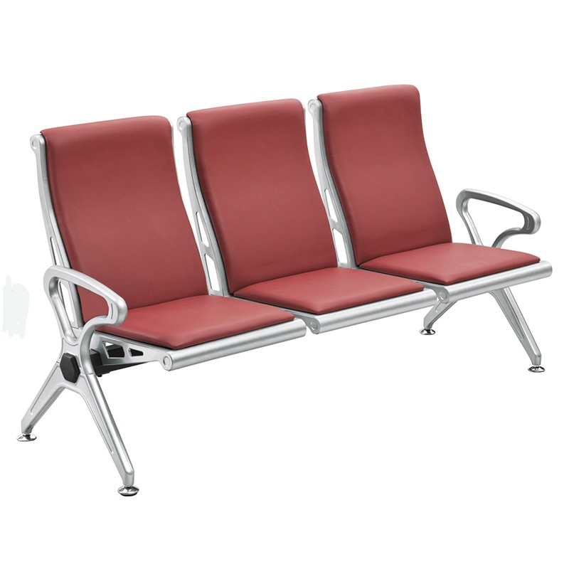 加厚坚固三人位连排椅加高靠背等候椅机场椅长排椅候诊椅公共座椅