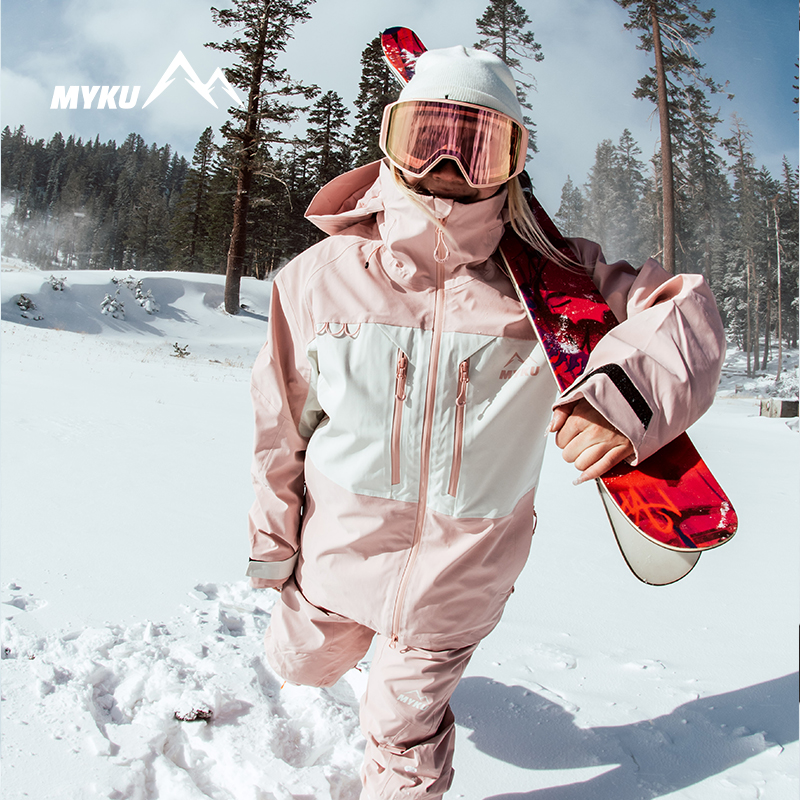 MYKU滑雪背带裤雪服男女加厚保暖