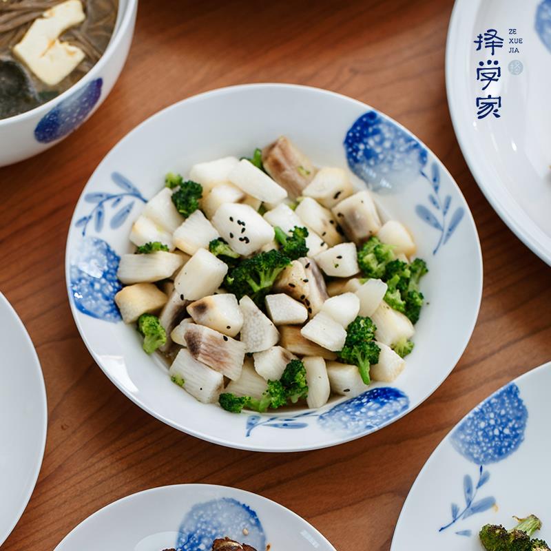 择学家碟子菜盘景德镇陶瓷盘子家用菜盘中式釉下彩餐盘精致青花盘