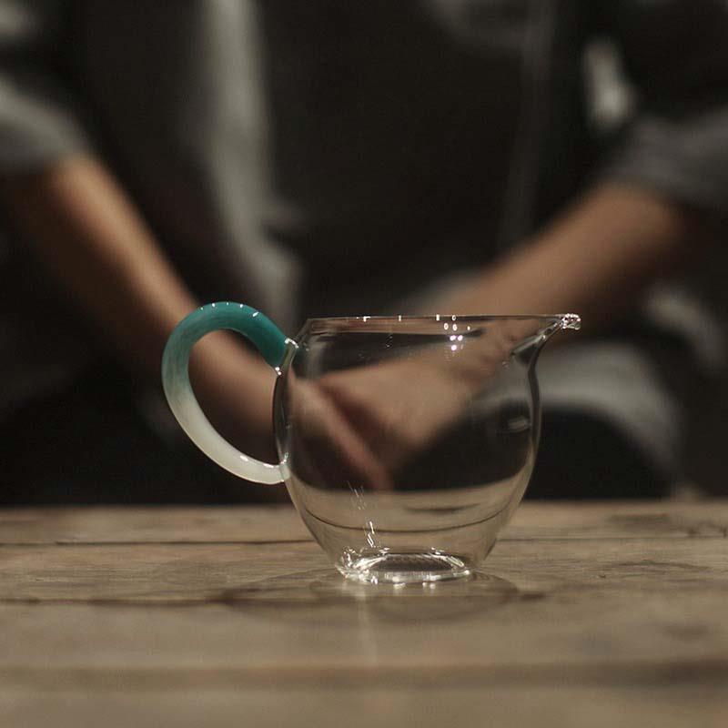 日式纯手工公道杯玻璃耐热分茶器小号茶海匀杯家用倒茶杯茶道配件