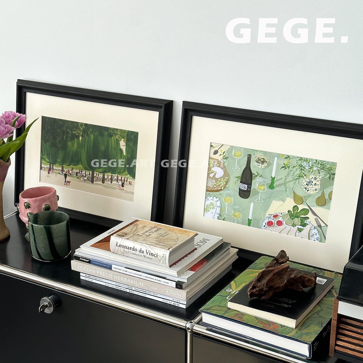 森果】gege中古风客厅组合装饰画法式国风背景墙挂画高级感艺术画图片