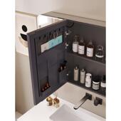 弧形太空铝浴室镜式 柜单独生卫间一镜箱挂墙智能镜子带WET灯收纳