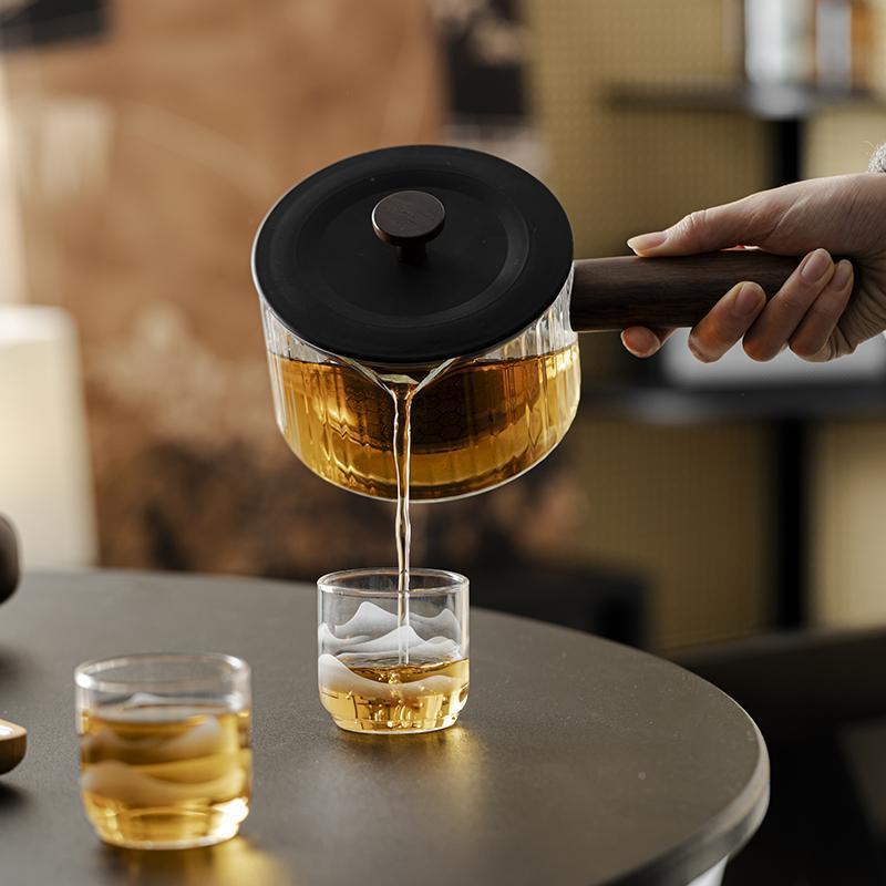 高硅耐璃高温硼煮茶壶侧把壶烧家水壶用大容量玻煮花果茶PC2025QS