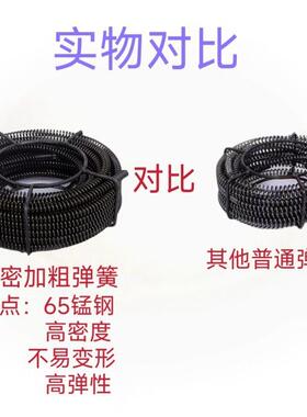 疏通机器手电弹下簧16mm3.5JPB丝加密0加钻粗专业通水道钢丝2米轴