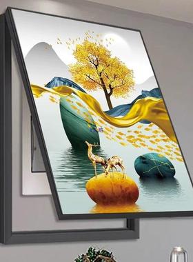 轻奢电表挂箱装壁饰画竖版免打孔配挡电箱画客厅遮电闸箱画GYQ餐