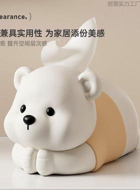 奶油家用纸盒卧XOR桌室创客厅茶几纸巾盒餐轻奢意档摆件桌面装高