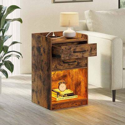 轻纳奢实木床头IPI家用小夜灯柜床头带起夜灯收柜小户型家用柜储