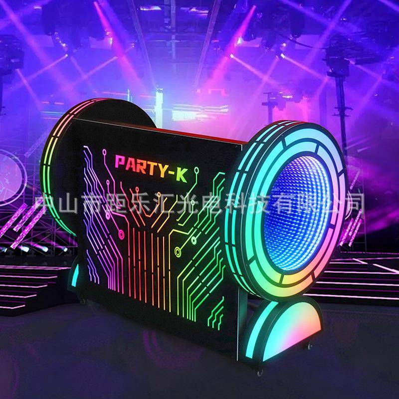 酒吧发光DJ台KTV派对包房亚克力发光夜店深渊led可移动铁艺打碟台