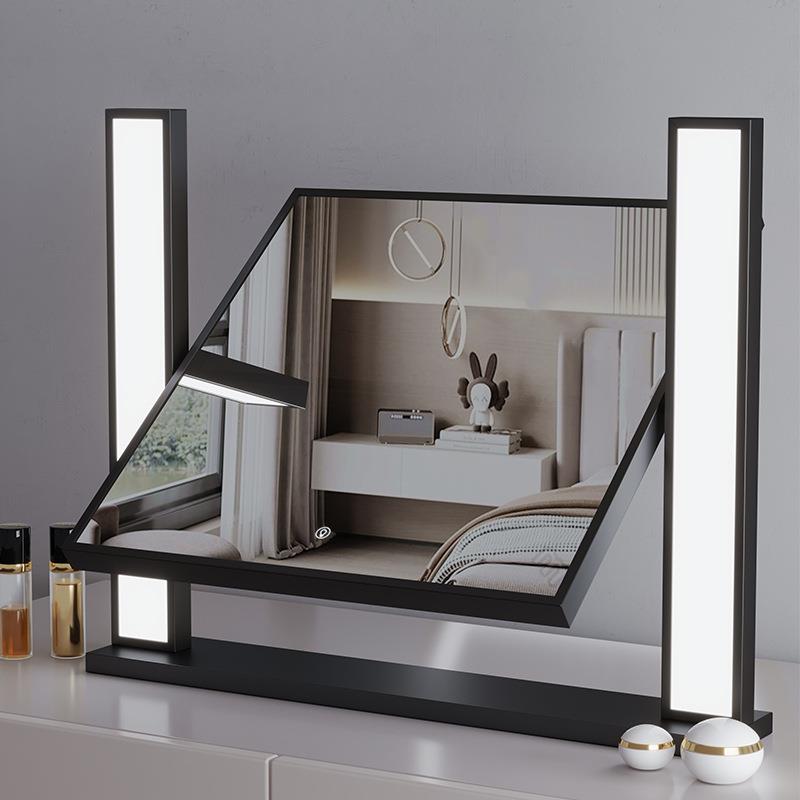 能声控高语音化妆镜带灯台式桌面梳妆镜l子L406e智d主卧端大号超