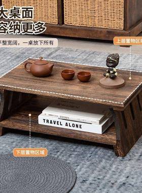 新款长方形飘矮窗日式木茶桌小桌子榻榻桌CPX米茶实几家用阳台茶