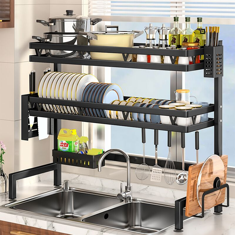 厨房水槽置物架台面碗盘收纳架z多功能洗碗架水池上放碗碟架沥水
