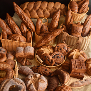 仿真面包模型假面包道具食物摆件烘焙店陈列装饰样品黑麦法棍可颂