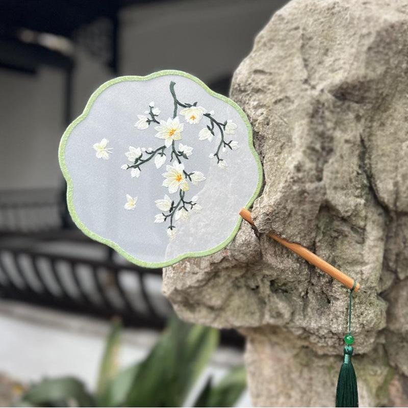 刺绣扇子古风绣花团扇古风汉服扇