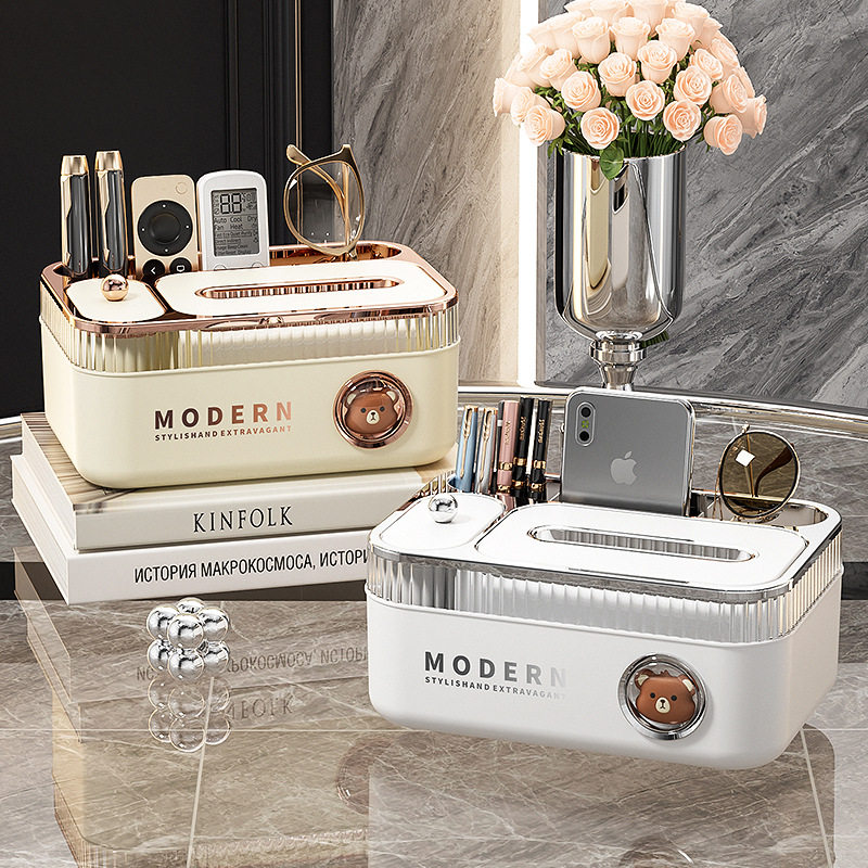 新款弹簧纸巾盒客厅茶几家用遥控器牙签多功能收纳轻奢创意抽纸盒,家居饰品,装饰纸巾盒,淘宝优惠券,粉丝福利购,淘宝优惠卷