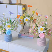 高档仿真花束满天星假牡丹花客厅插花餐桌花艺茶几电视柜装 饰摆件