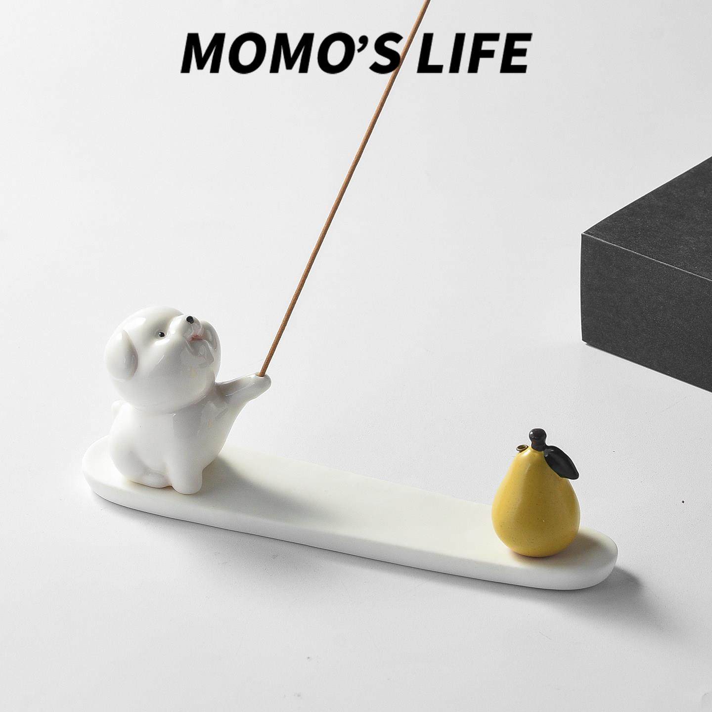 手作陶瓷小狗香插创意可爱线 线香底座插香座香托 托轻奢桌面香薰,家居饰品,香托/香盘/香座/香插,淘宝优惠券,粉丝福利购,淘宝优惠卷