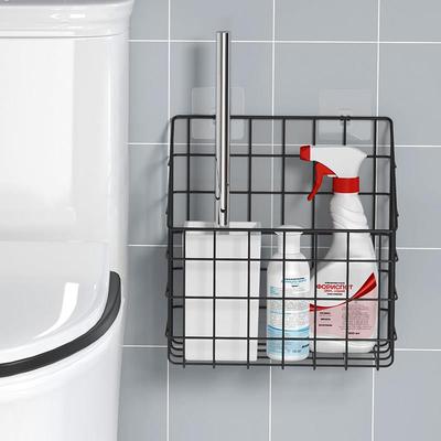 马桶刷置物架洁厕灵放置盒壁挂式放清洁剂刷子收纳卫生间厕所架子