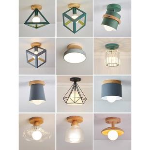 北欧半吸顶灯过道飘窗灯简约现代入户玄关门厅阳台走廊衣帽间灯具