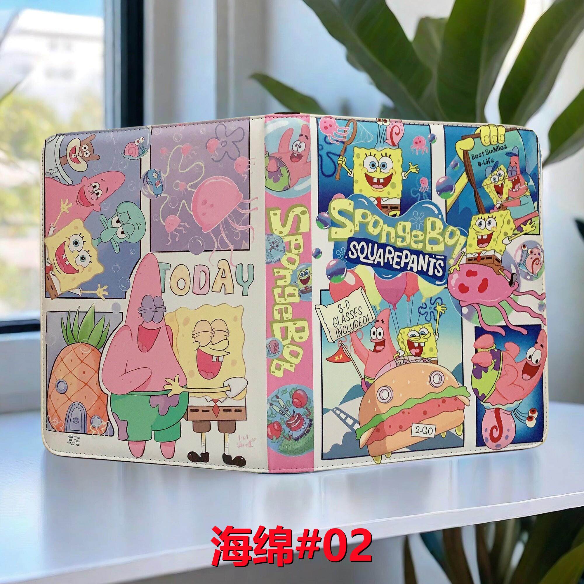 海绵宝宝卡册四宫格迷你卡包卡牌收纳册皮质拉链收集册卡片收藏册