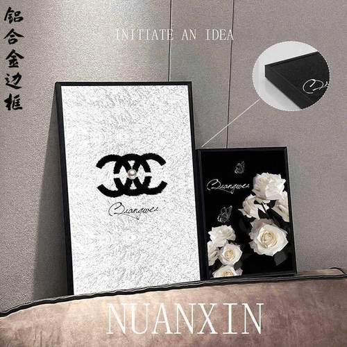 ins风高级感斗柜轻奢客厅入门玄关沙发摆挂画桌面摆台艺术装饰画