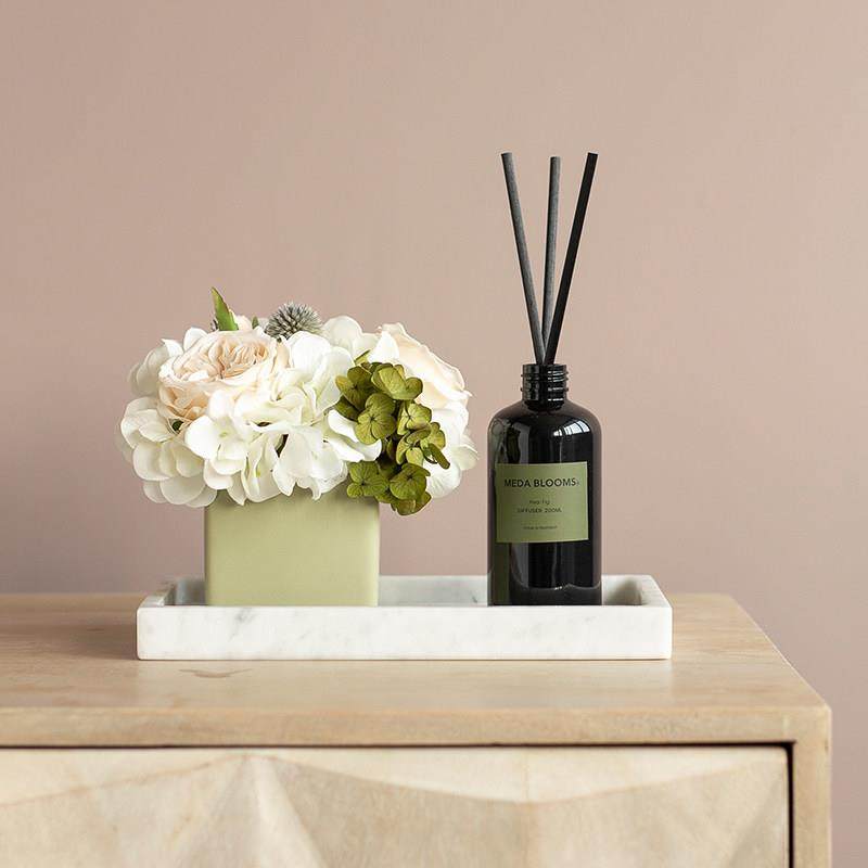 ladylike韩式玫瑰花仿真花 无火香薰摆件 绣球假花客厅餐桌花摆花