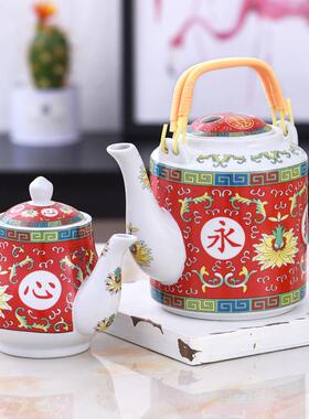 红色婚礼茶具，茶具，烤茶杯，永恒结同心杯，婚礼道具，节日茶壶