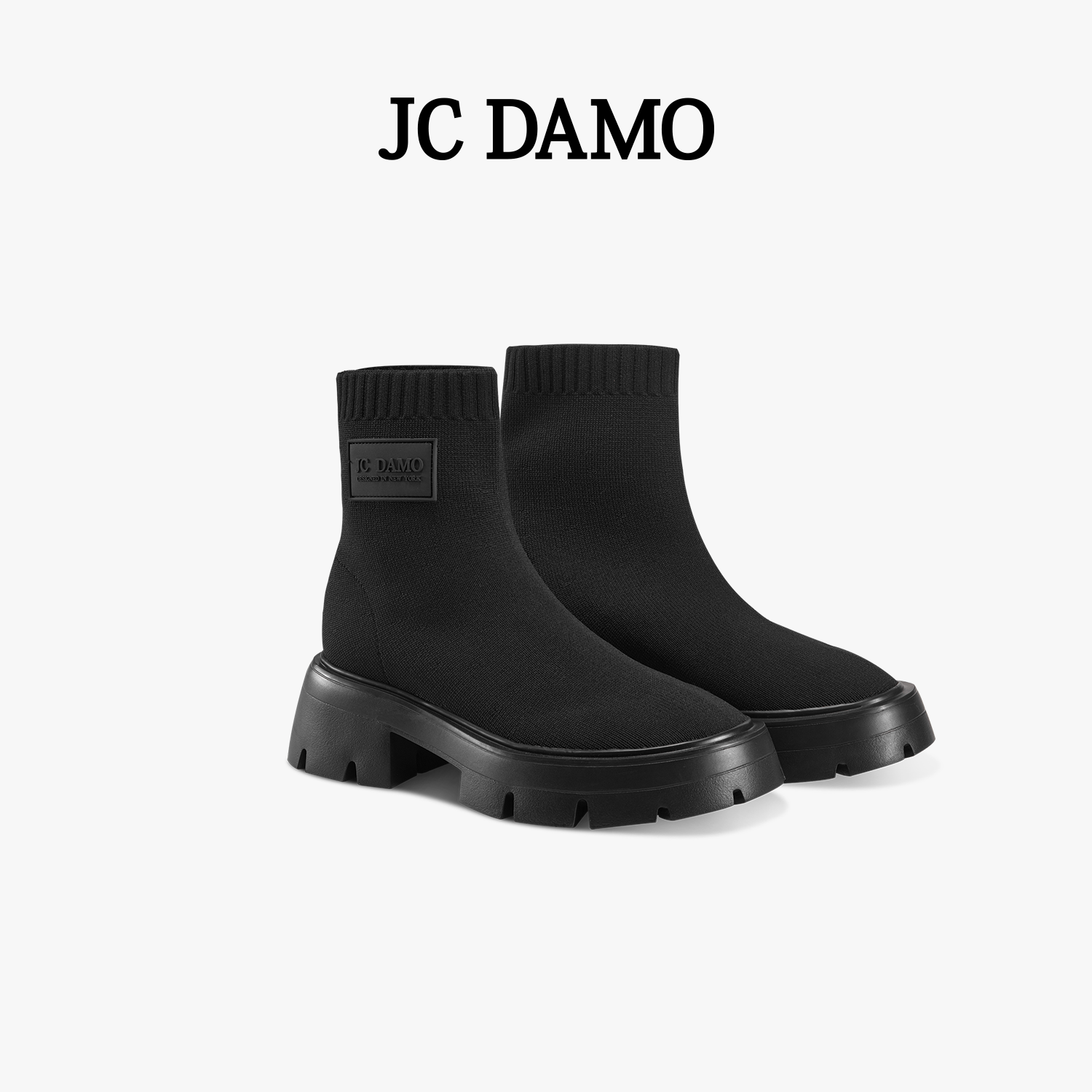 JCDAMO时尚飞织厚底短靴女款