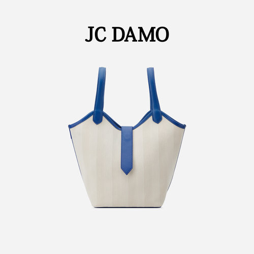 JC DAMO女包26夏季新款飞织条纹高级感编织轻奢手提包菜篮子包