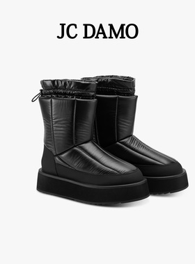 JC DAMO原创防水加绒厚底雪地靴冬季时尚加厚棉靴子保暖鞋子女