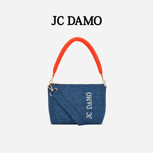 JCDAMO撞色彩虹单肩包