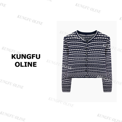 【条纹开衫】KS8476圆领秋季穿搭衣百搭休闲短款上衣