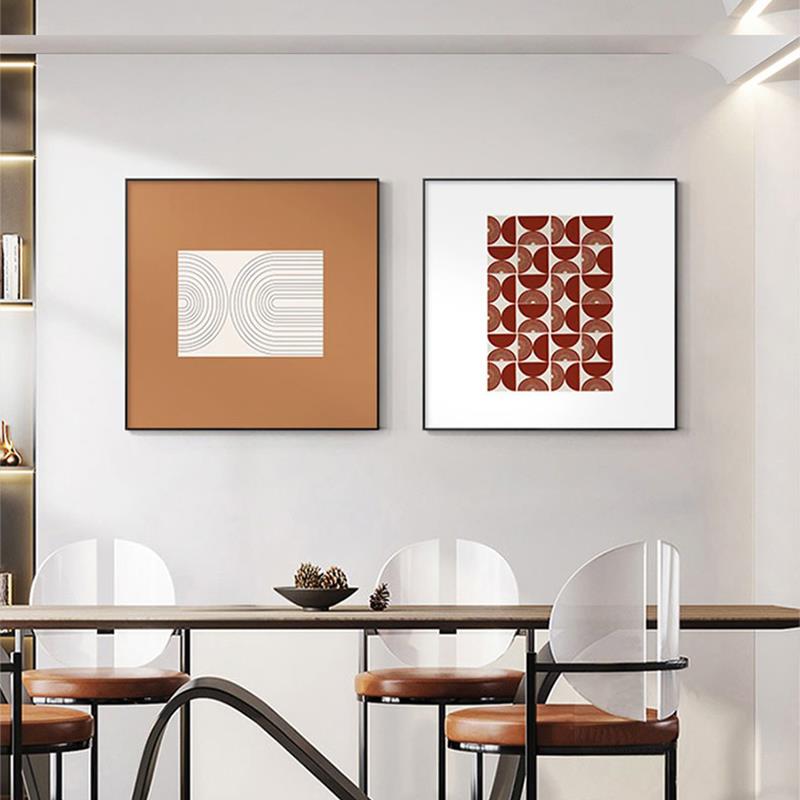 橙莫兰迪抽象装饰画现代简约餐厅画沙发背景墙画客厅卧室玄关挂画