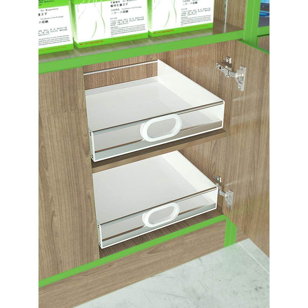 家用厨房橱柜滑轨托盘抽屉PP塑料加不锈钢收纳盒分层整理储物拉篮,厨房/烹饪用具,厨房抽屉置物架,淘宝优惠券,粉丝福利购,淘宝优惠卷