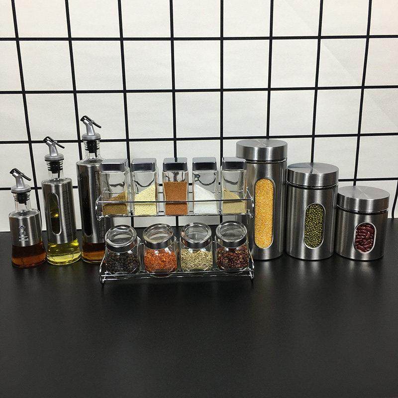 样板房厨房摆件酒店展厅装饰品整体橱柜调味罐储物罐油壶套装家居