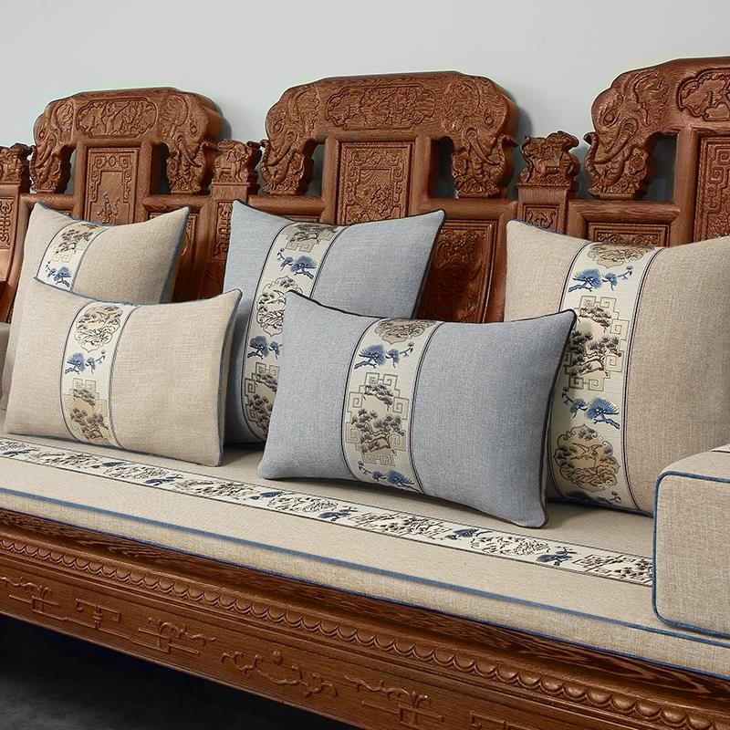 中式沙发垫四季通用罗汉床垫防滑家用高密度海绵定做红木沙发坐垫