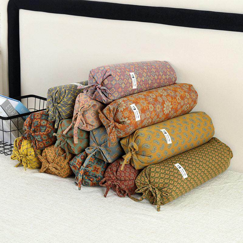 荞麦颈椎枕圆枕护颈椎全棉双层纱睡觉专用圆柱糖果枕可携式枕头,床上用品,枕头/枕芯,淘宝优惠券,粉丝福利购,淘宝优惠卷