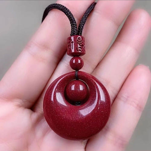 朱砂天然正品平安吊坠挂件