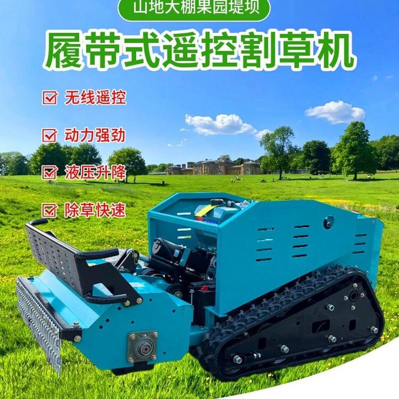 遥控履带割草机 自自走式养林绿化除草机 水ALG利堤动坡护园割草