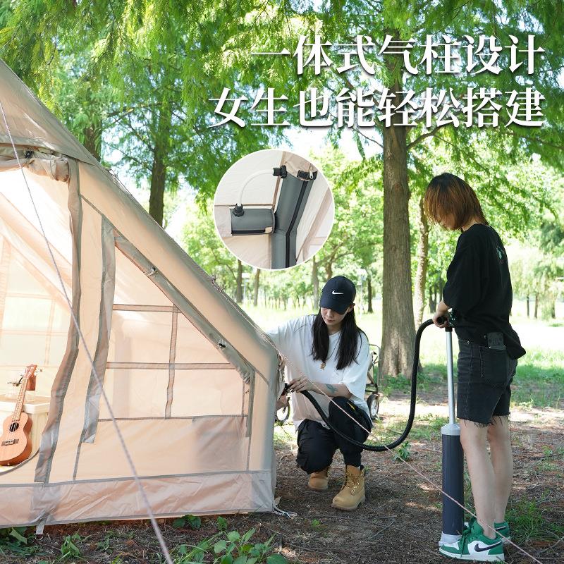 户外充小屋帐篷精致露房厚牛津气布冬季多人高端营防充气帐篷雨加